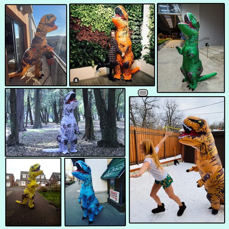 Aufblasbares Kostüm Dinosaurier Farben T-Rex