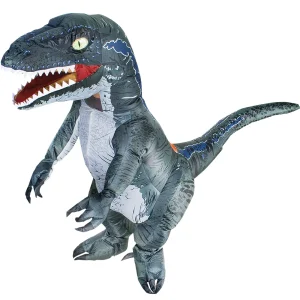 Aufblasbares Kostüm Dinosaurier grau T-rex