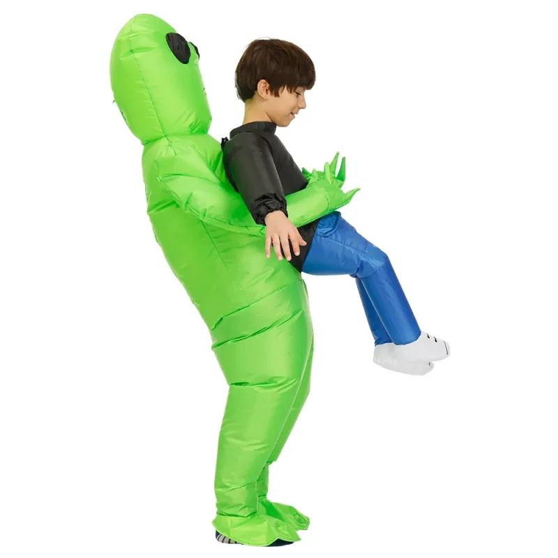 Aufblasbares Kostüm grüne Aliens Entführung Kind