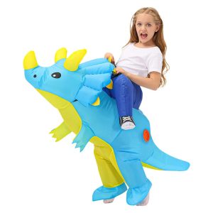 Aufblasbares Kinderkostüm Dinosaurier blau