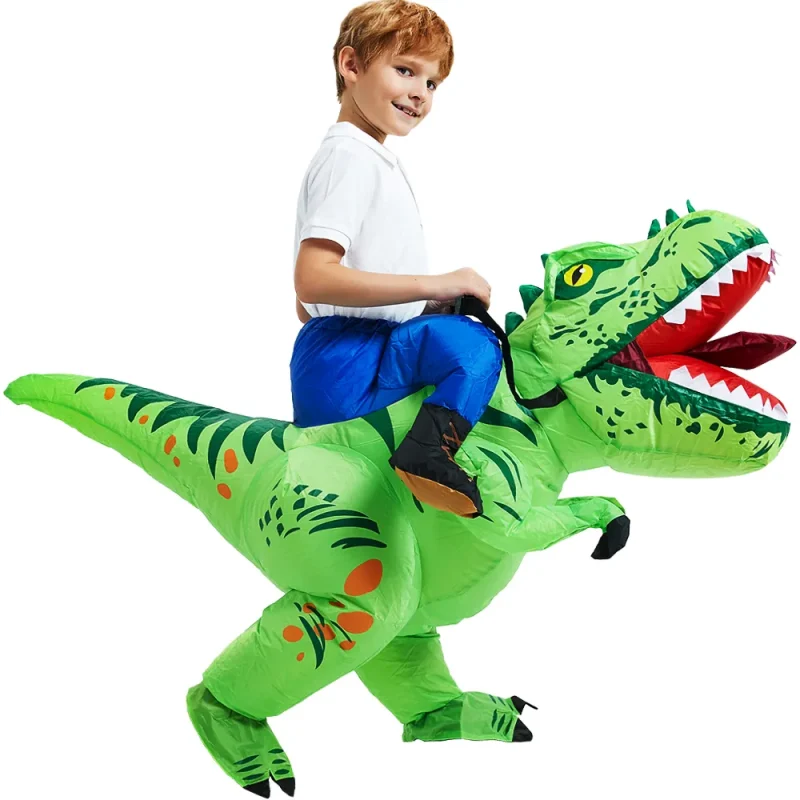 Aufblasbares Kostüm Kinder Dinosaurier grün