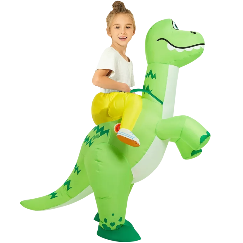 Aufblasbares Kinderkostüm Dinosaurier grün
