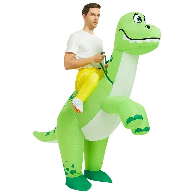 Aufblasbares Kostüm Dinosaurier grün