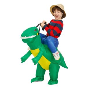Aufblasbares Kostüm Dinosaurier Kinder grün