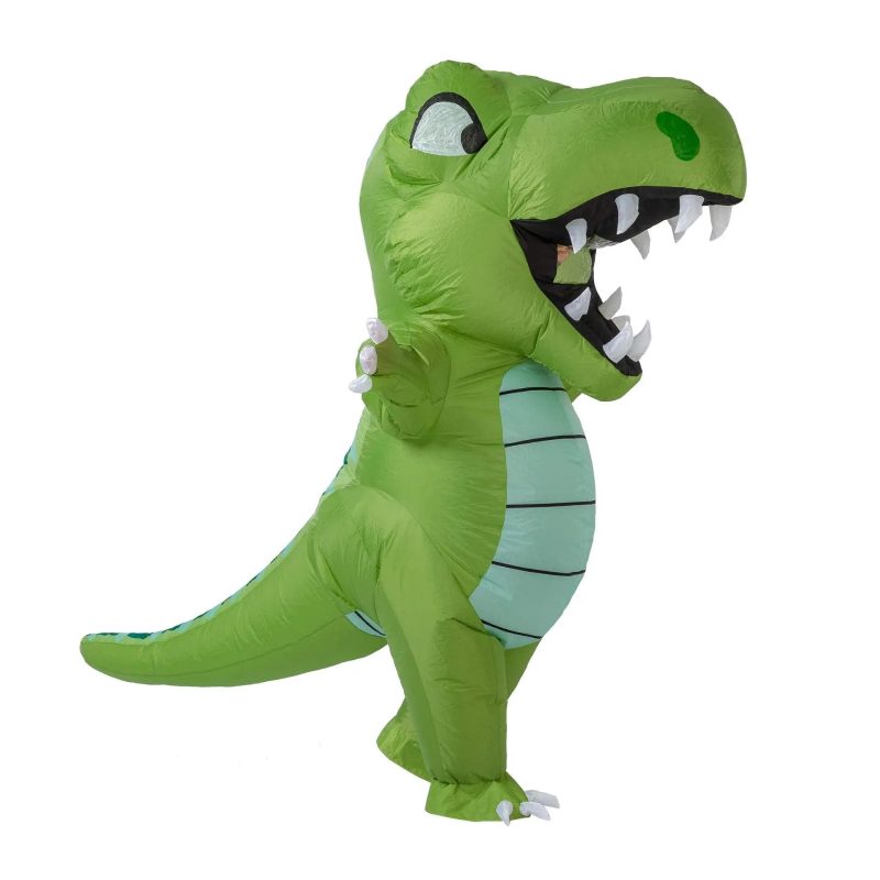 Aufblasbares Kostüm Dinosaurier pokemon grün